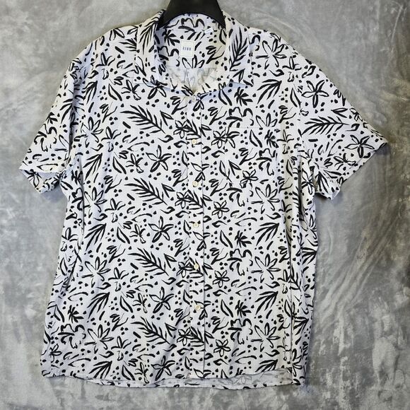 Other - ROWM Button Down Shirt Mens XXL White Gray Black Floral Breathable